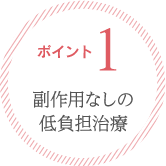 ポイント１：副作用なしの低負担治療