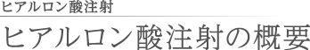 ヒアルロン酸注射の概要